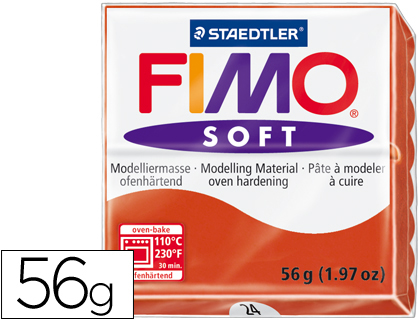 57g. pasta Staedtler Fimo Soft color rojo Indian